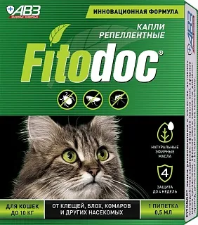 FITODOC® REPELLENT DROPS FOR CATS: description, application, buy at manufacturer's price